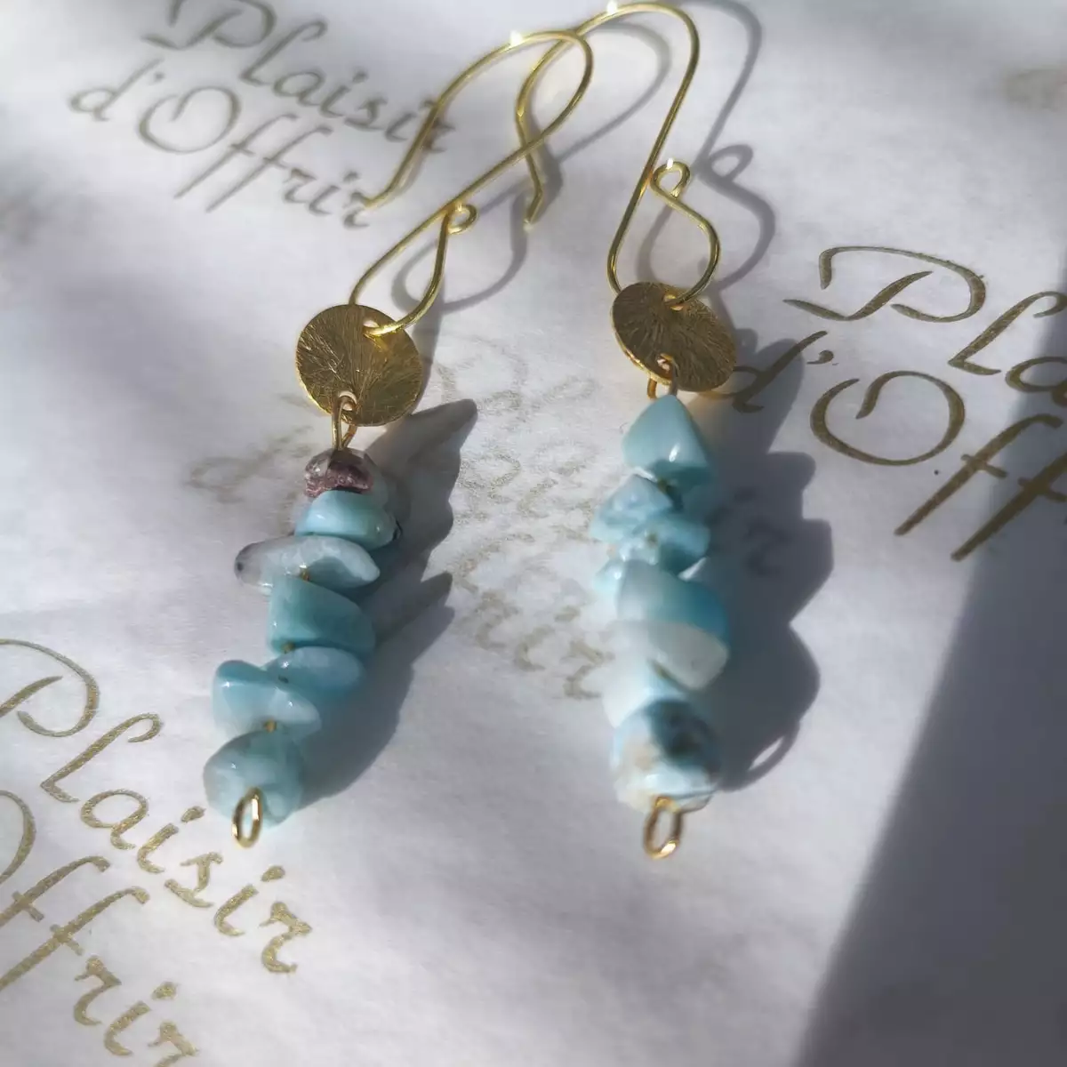 Boucles d'oreilles Larimar