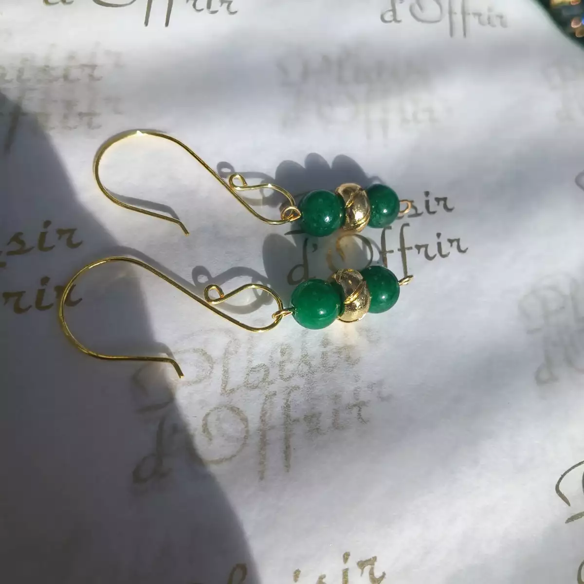 Boucles d'oreilles Jade africaine