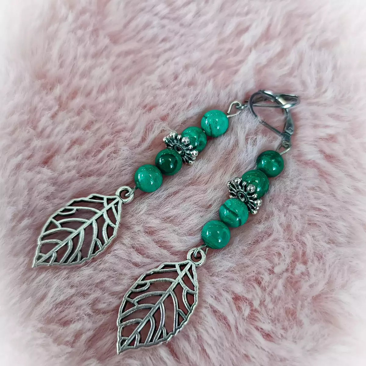 Boucles d'oreilles Malachite