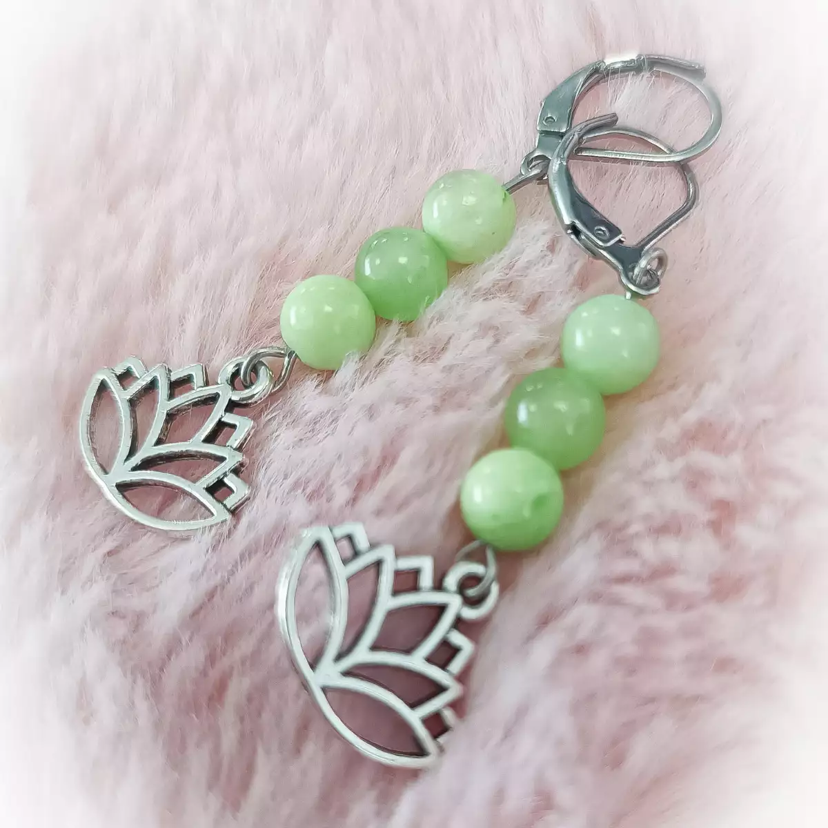 Boucles d'oreilles Jade verte