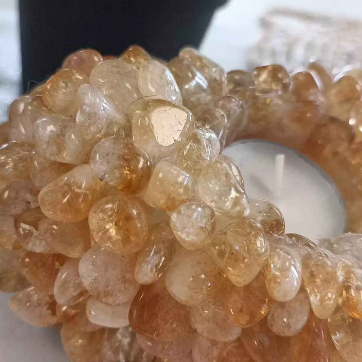 Bougeoir Citrine naturelle